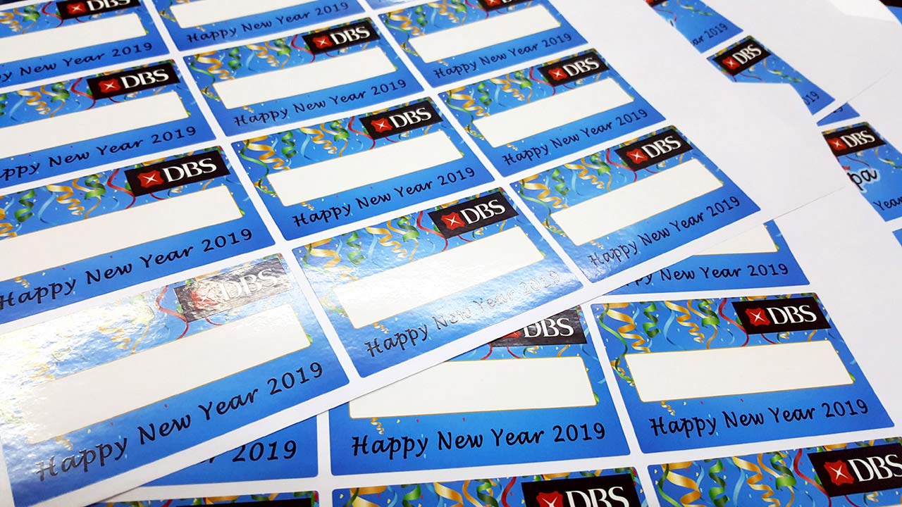 Mirrorkote stickers, rectangle shape, New Year 2019 for DBS
