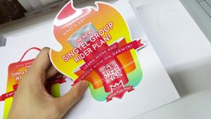 Custom-shape Stickers, PVC (White) Material, Singtel Promotional Sticker