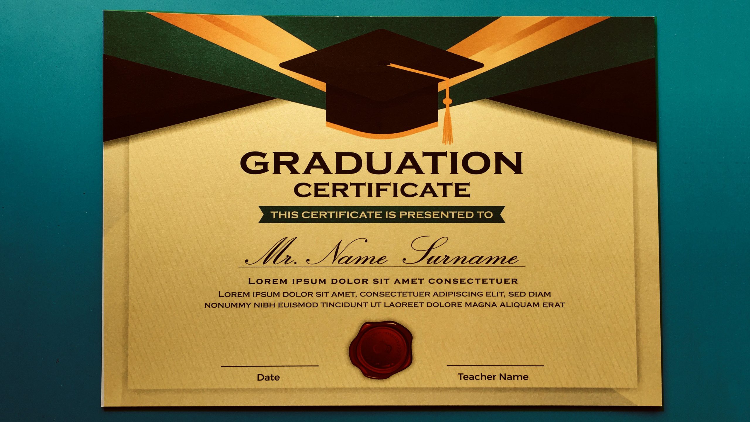 Example of 250GSM Majestic Luxus Real Digital Gold, for Certificate printing, shutterstock, CRN