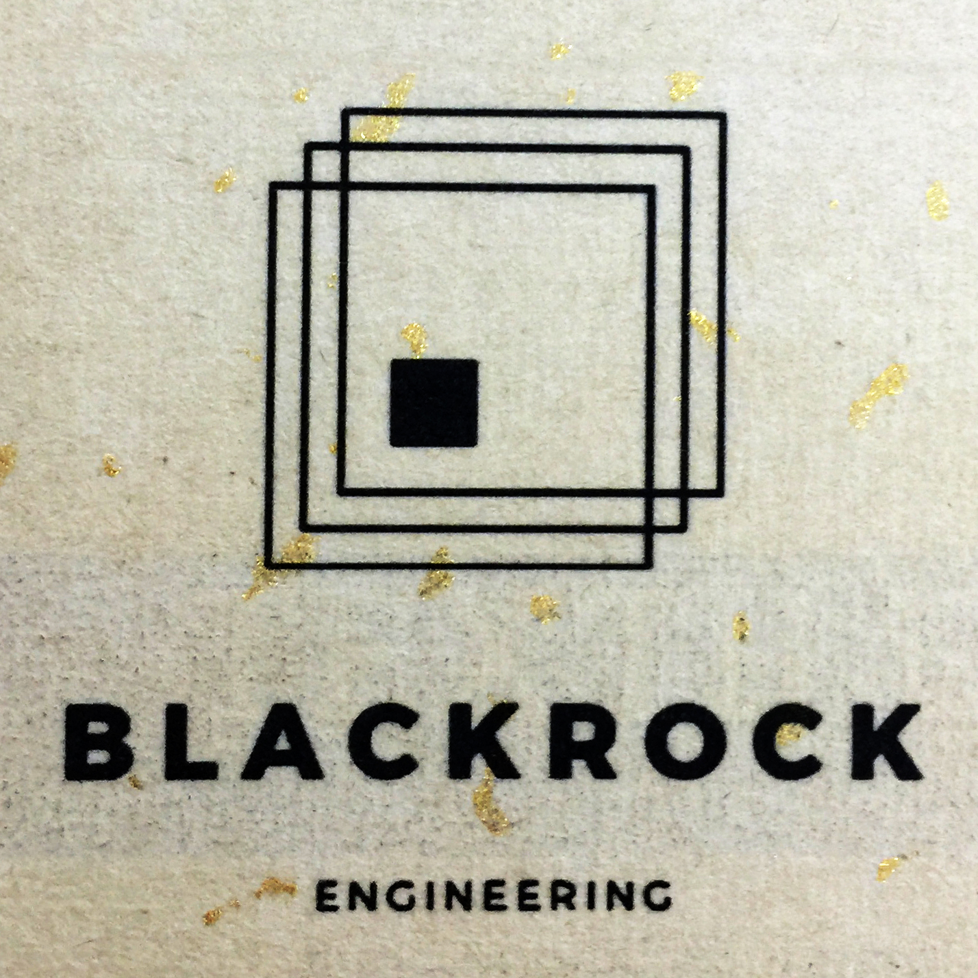 Gold Speckle Vintage Paper Sticker Material, Blackrock Engineering