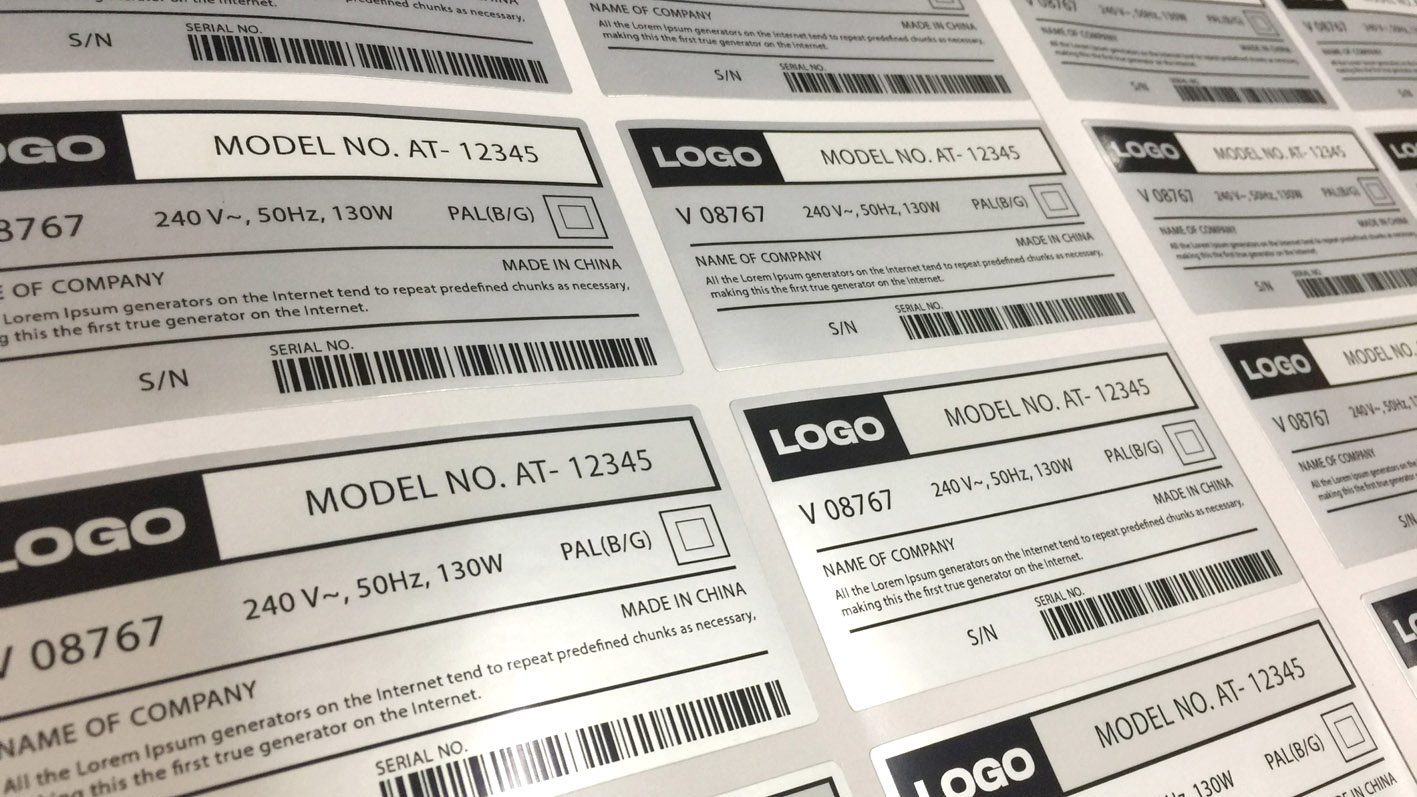 Rounded Rectangle Shape Stickers, Silver Foil Synthetic Sticker Material, White Ink Printing, no-lay, Kiss-cut on sheet