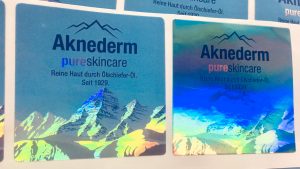 Rounded Square Shape Stickers, Holographic PVC Sticker Material, Aknederm, Kiss-cut on sheet