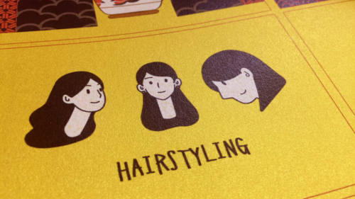 Sand Gold Paper Sticker, Hairstyling, Uncut Sticker Sheets