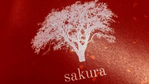 Gold Speckle Red Paper Sticker Material, White Ink Printing, no-lay, sakura