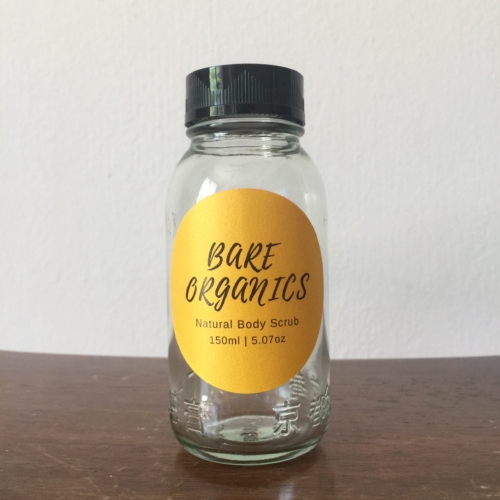 Round Shape Stickers, Sand Gold Paper Sticker Material, on glass bottle