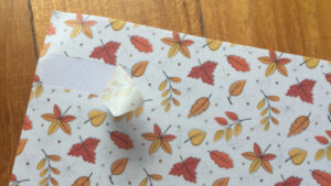 Washi Paper Sticker Material, printed with maple patterns, Kiss-cut on sheet