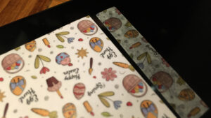 Washi Paper Sticker Material, translucent, pasted on black surface