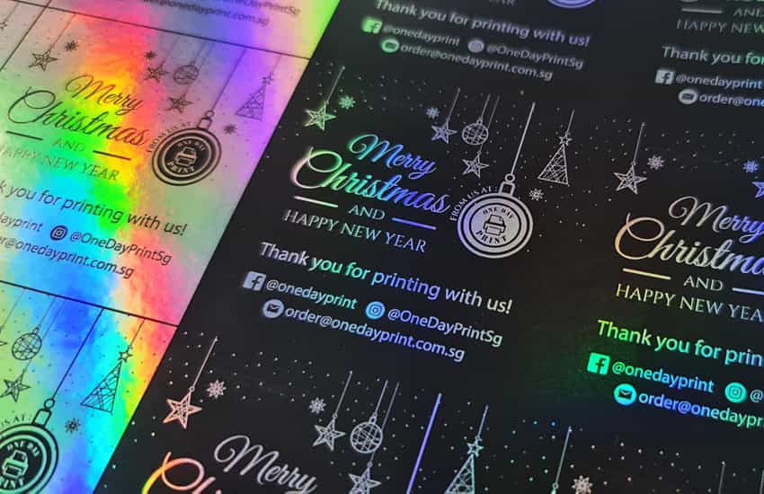 Holographic Sticker Material, Merry Christmas from OneDayPrint, Christmas stickers