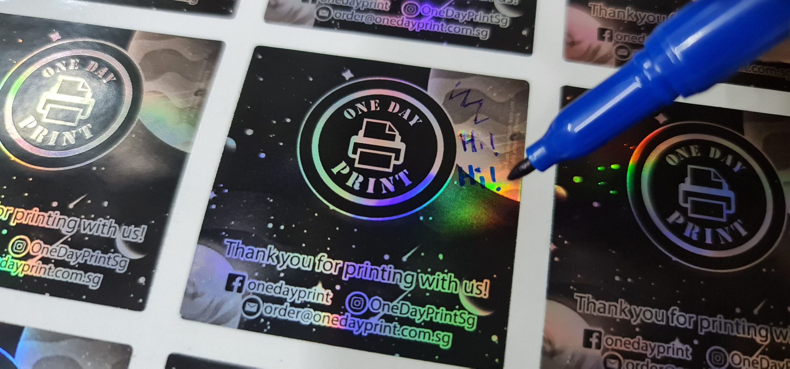 Rounded Square Shape Stickers, Holographic PVC Sticker Material, writable with pen or marker, Kiss-cut on sheet
