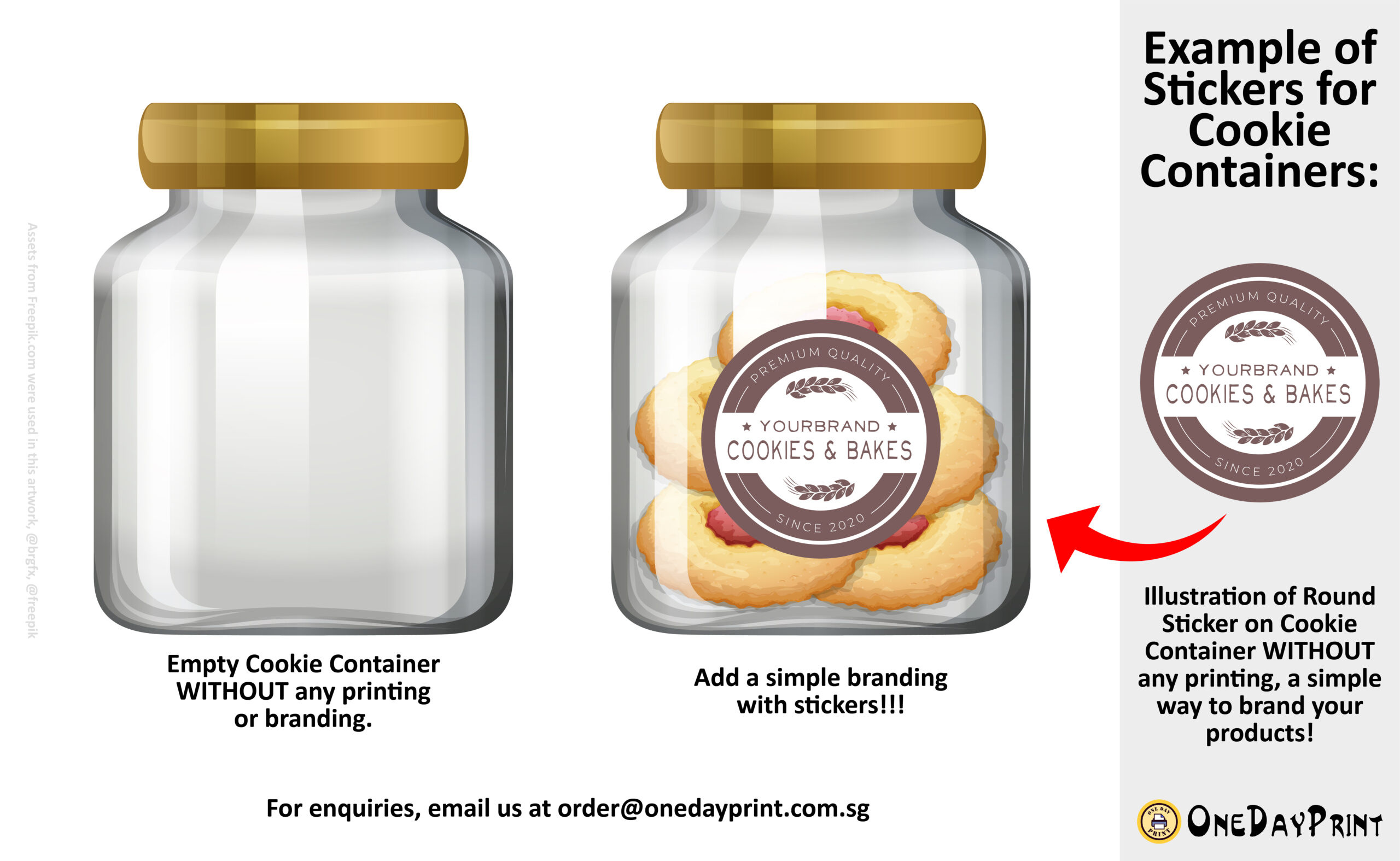 #YourBrandwithODP - Stickers for Cookie Containers, simple branding with stickers!