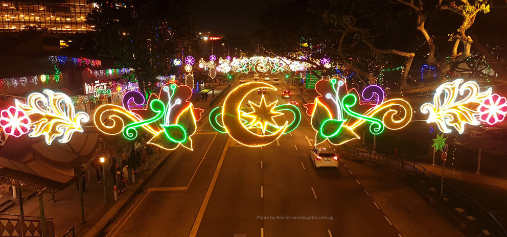 Img - Hari Raya Aidilfitri Street Lighting, Photo by Ran for onedayprint.com.sg