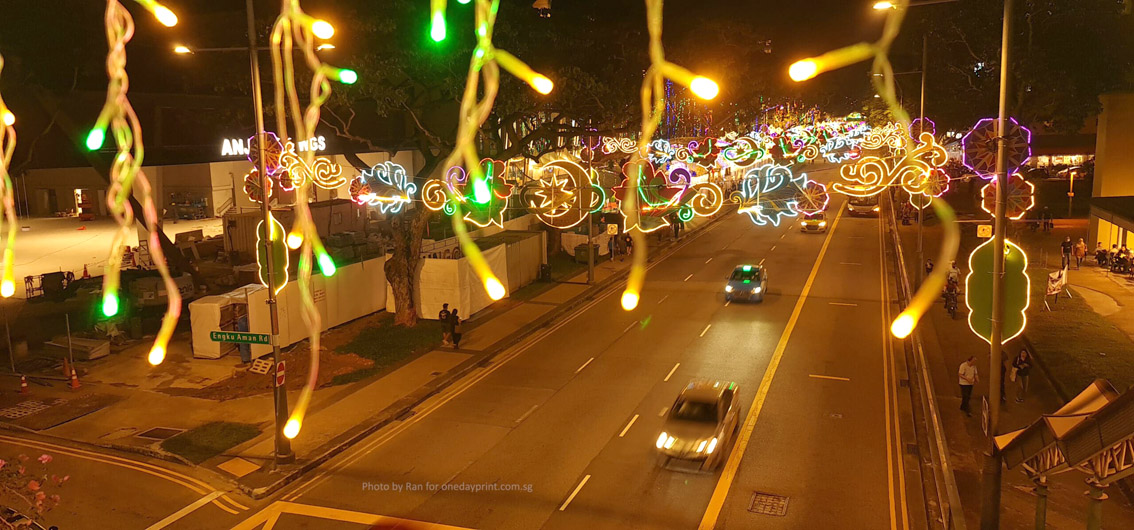 Img - Hari Raya Aidilfitri Street Lighting, Photo by Ran for onedayprint.com.sg