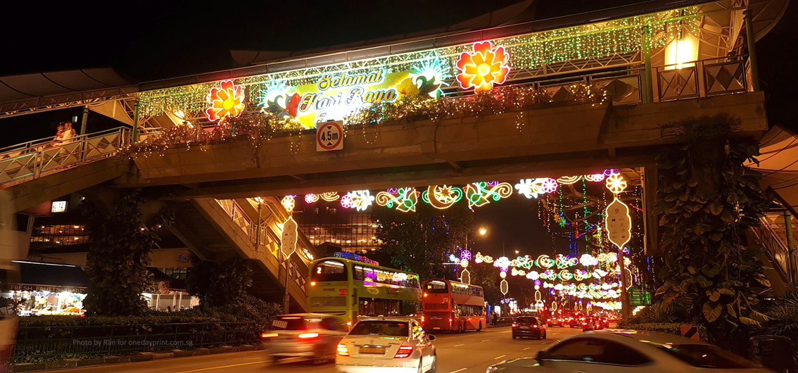 Img - Hari Raya Aidilfitri Street Lighting, Photo by Ran for onedayprint.com.sg
