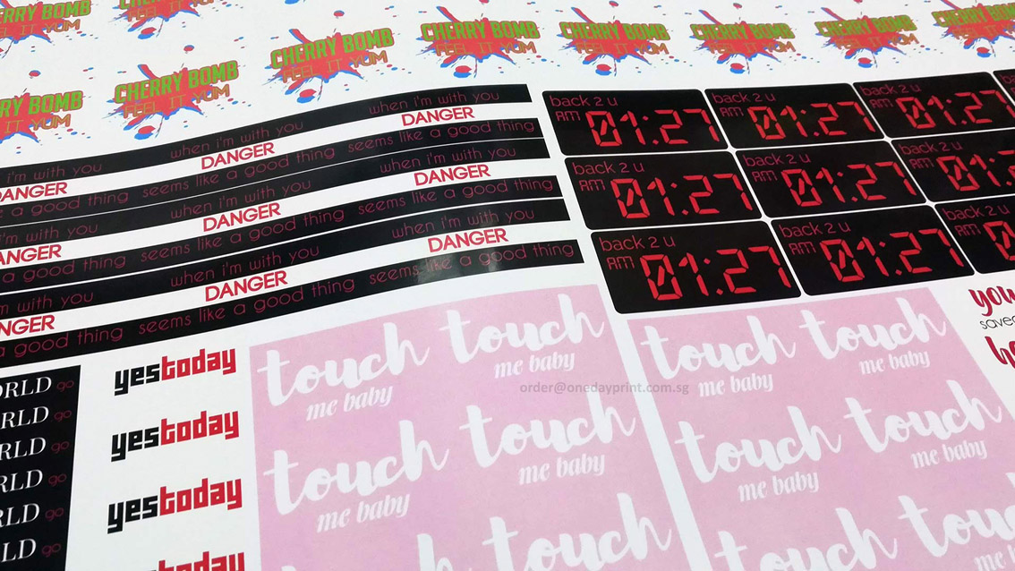 Uncut Sticker Sheet printing in singapore
