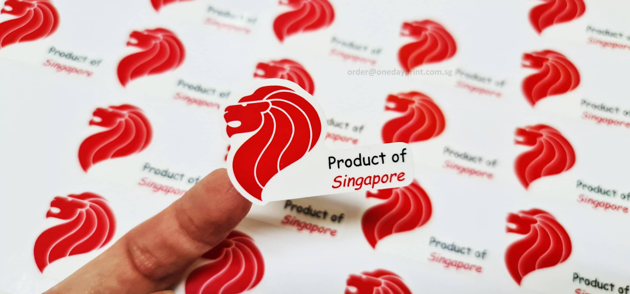 Merlion Shape Stickers, PVC (White) Sticker Material, Kiss-cut on sheet
