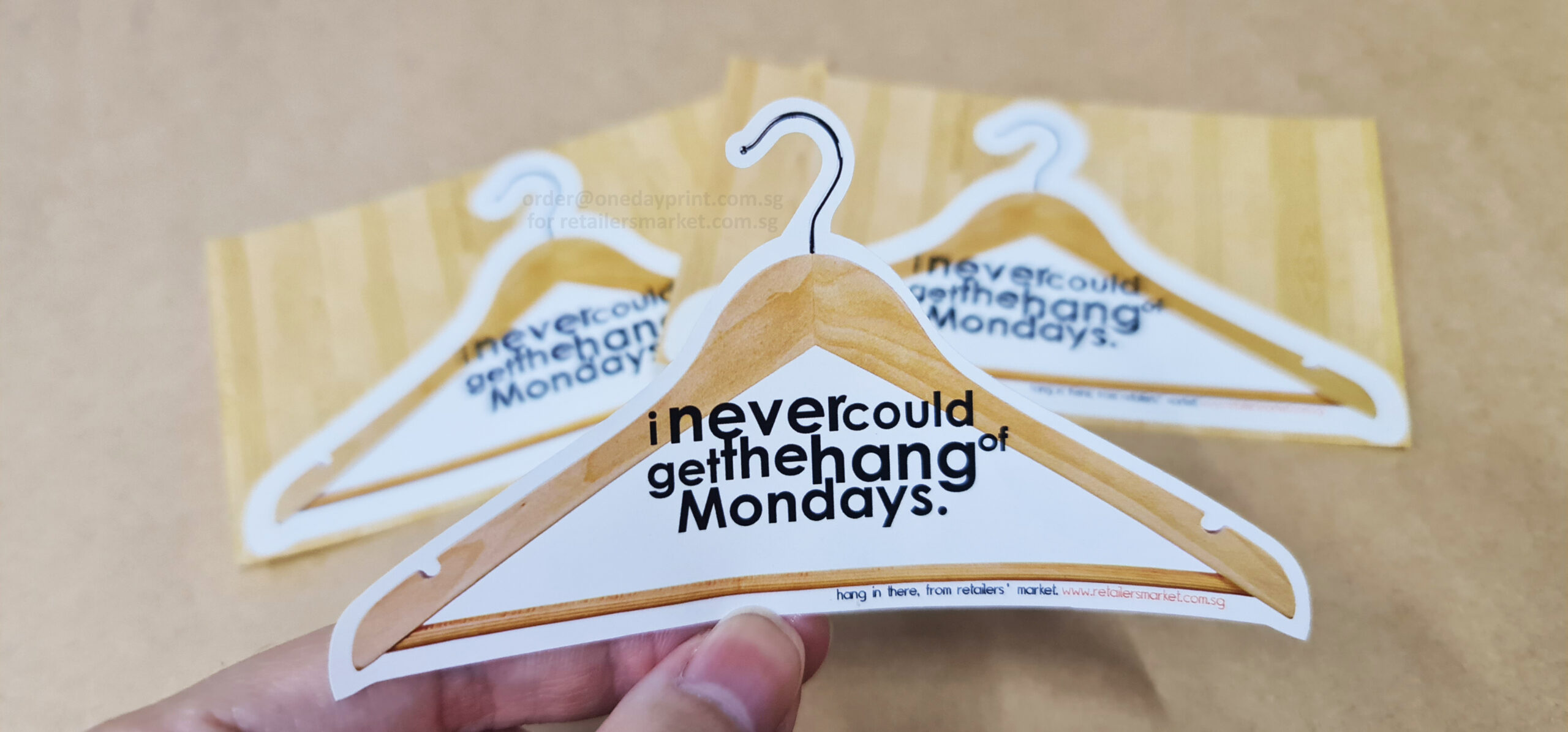 Hanger Shape Stickers, Mirrorkote Sticker Material, Individual-cut