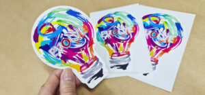 Lightbulb Shape Stickers, Synthetic Sticker Material