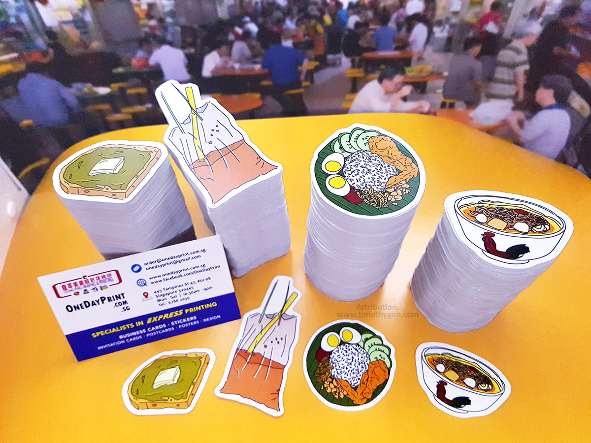 Food Shape Stickers, PVC(White) Sticker Material