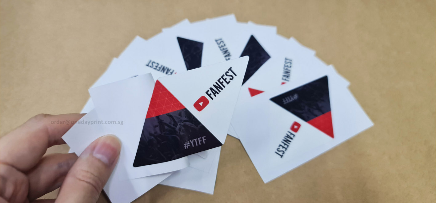 Diamond Shape Stickers, PVC (White) Sticker Material, YouTube, Individual-cut