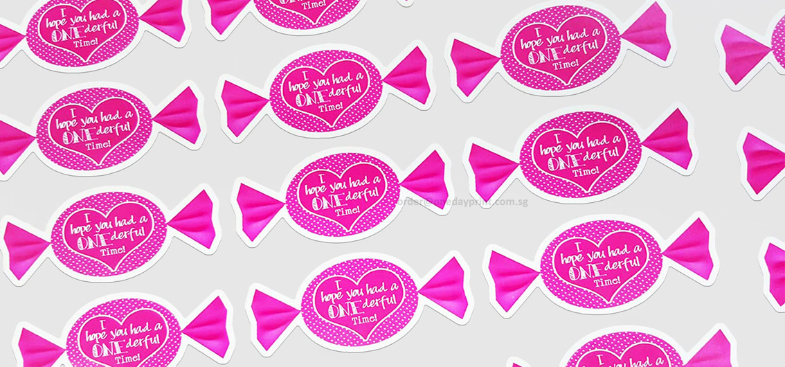 Candy Shape Stickers, Mirrorkote Sticker Material, Kiss-cut on sheet