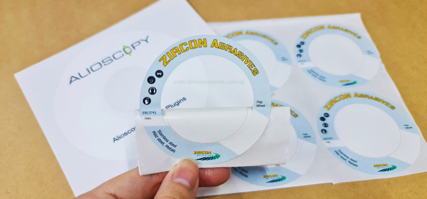 Donut &amp; Ring Shape Stickers, Mirrorkote Sticker Material, kiss-cut on sheet