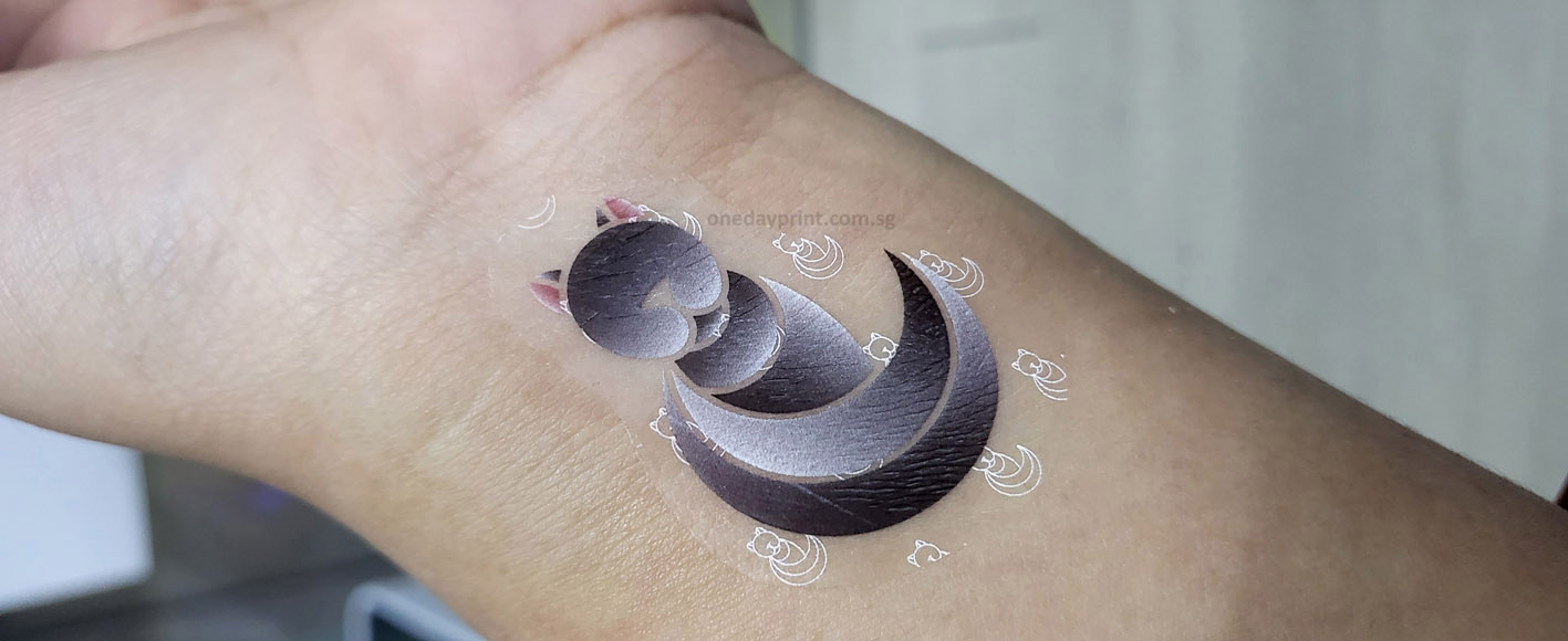 Custom-shape Stickers, Temporary Tattoo Material, White Ink Printing, DIY-Cut.