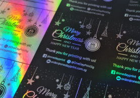 Holographic Sticker Material, Merry Christmas from OneDayPrint, Christmas stickers