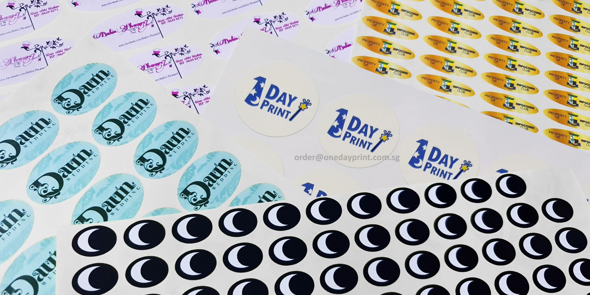 Round & Oval Stickers, Kiss-cut on sheet