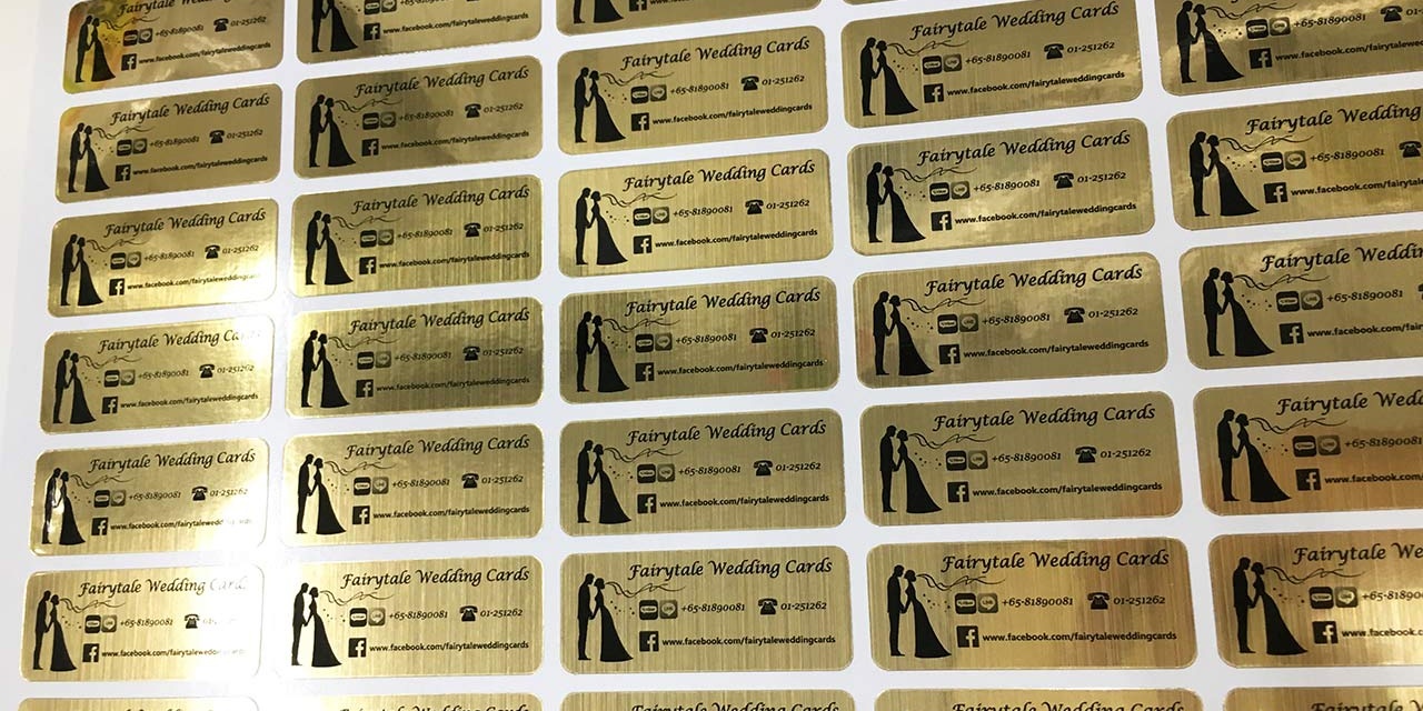 Gold Foil PVC stickers, rounded rectangle shape, wedding stickers